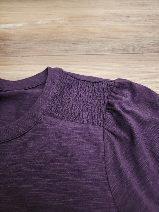 J. Jill Smocked Henley Dress In Spiced Wine Women's Petite M NEW - Picture 9 of 13